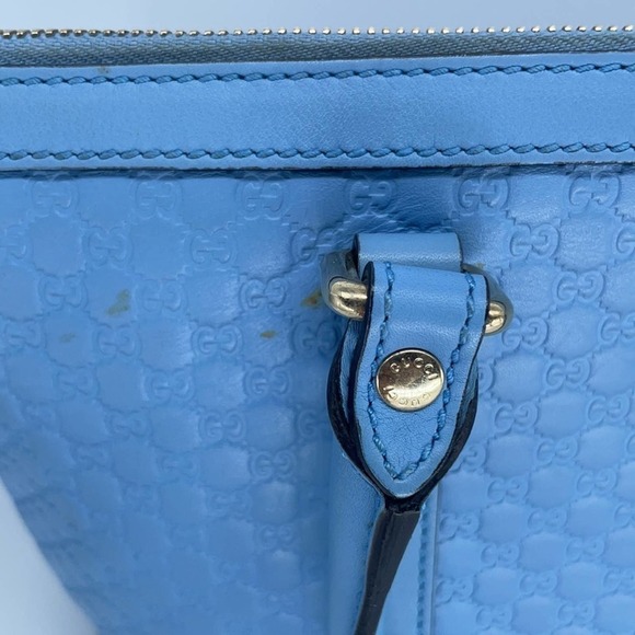 Gucci Baby blue micro guccisimma satchel bag - Picture 7 of 13